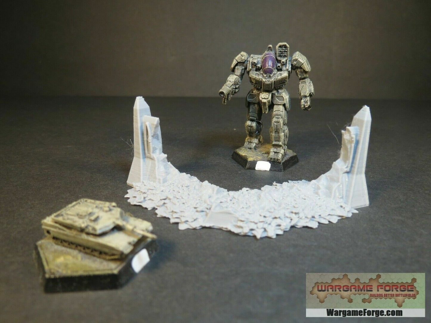 Gothic Ruined Wide Wall Corner 2 | Tabletop Wargame Terrain | Battletech | Warhammer