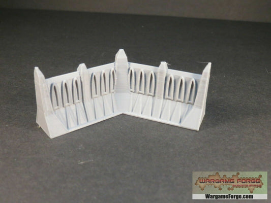 Gothic Wall Wide Corner | Tabletop Wargame Terrain | Battletech | Warhammer