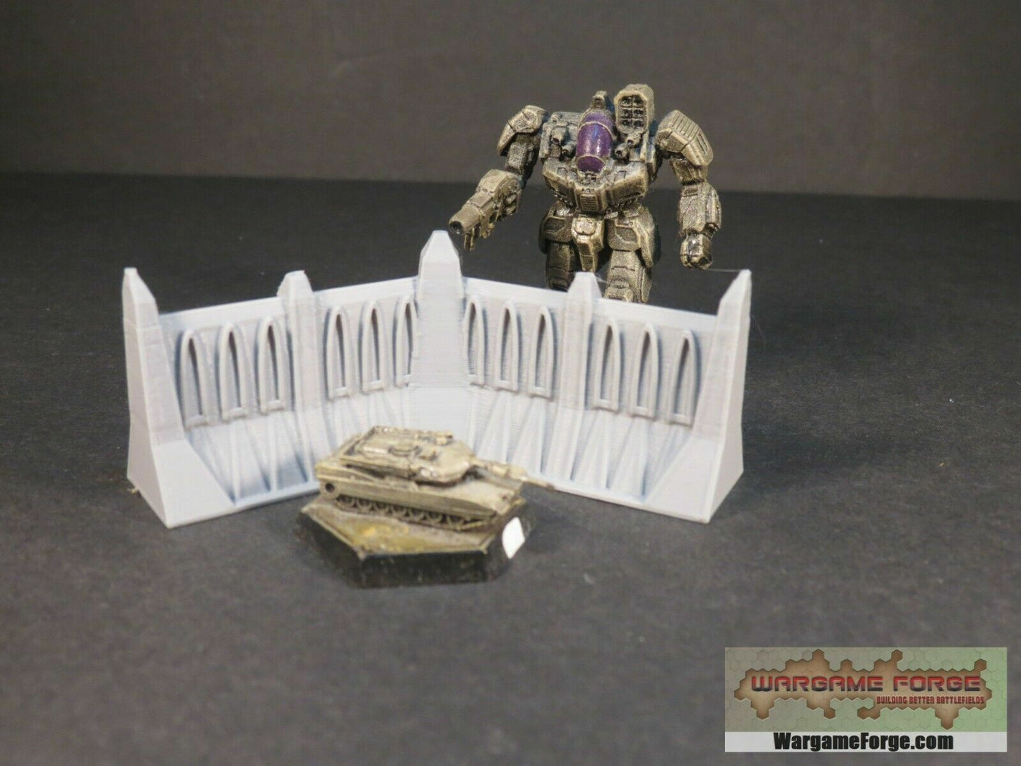 Gothic Wall Wide Corner | Tabletop Wargame Terrain | Battletech | Warhammer