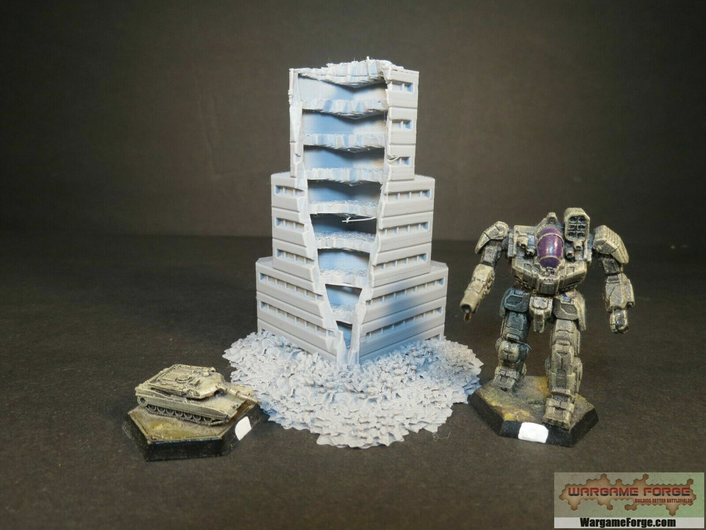 Ruined Sci-Fi Building 14 | Tabletop Wargame Terrain | Battletech | Warhammer