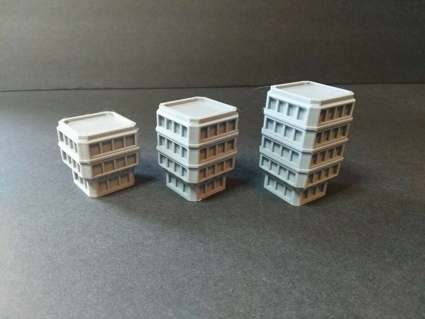 Set of 3 Sci Fi Building 24 - Tabletop War Game Terrain Battletech