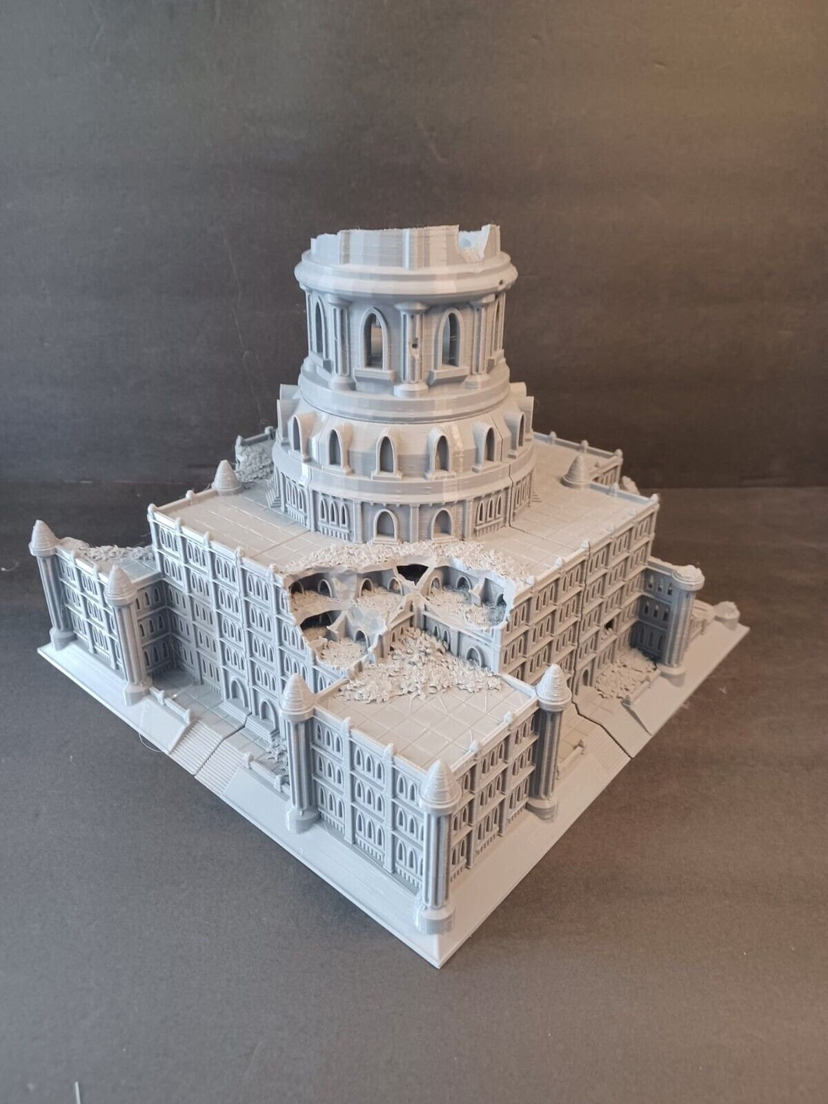 Gothic Ruined Imperial Senate Building, Tabletop War Game Terrain Battletech