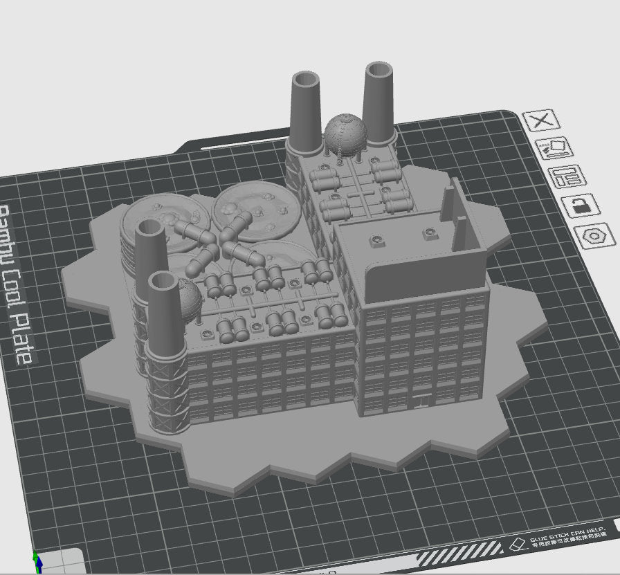 Modern Chemical Plant (on Hexes), Tabletop War Game Terrain Battletech