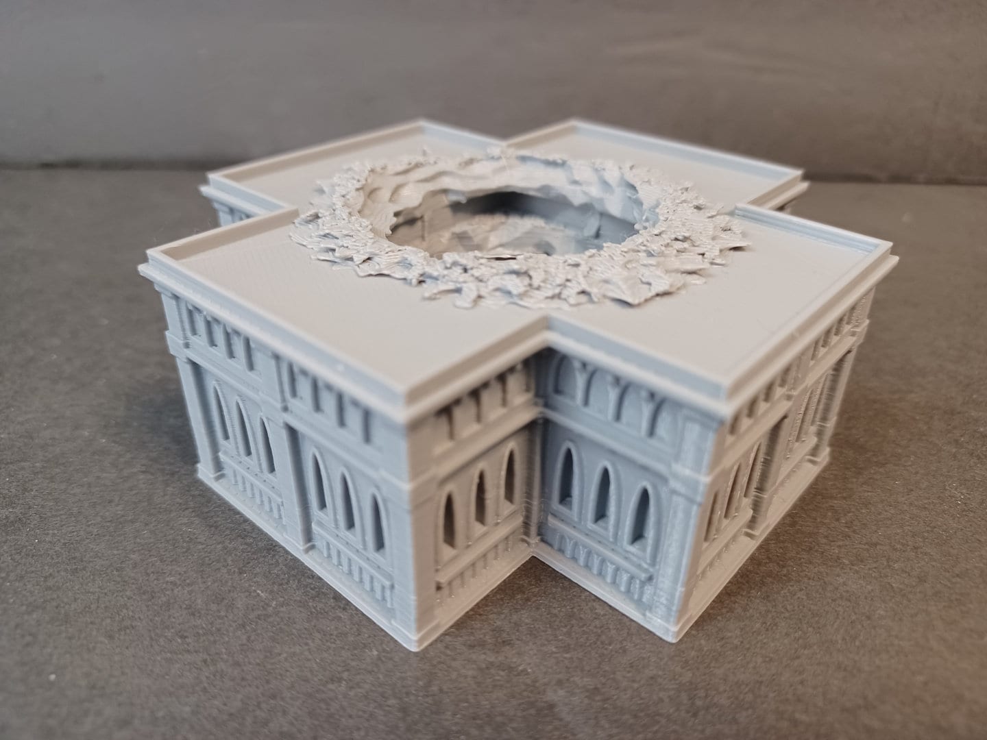 Gothic Ruined Building 52, Tabletop War Game Terrain Battletech