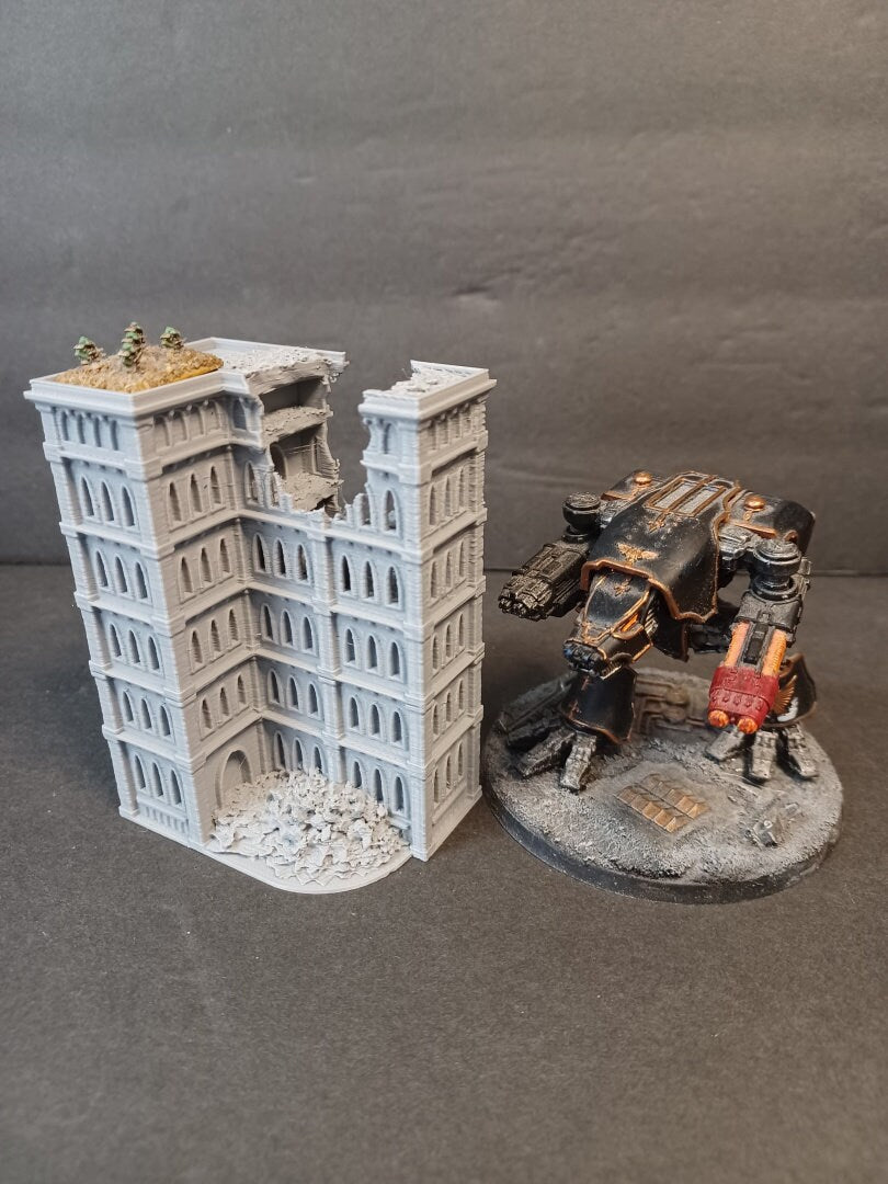 Gothic Ruined Building 48, Tabletop War Game Terrain Battletech
