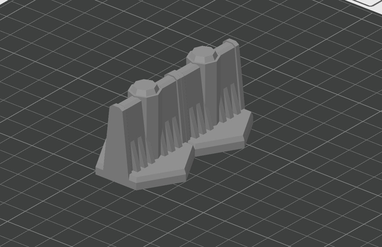 2-3-4 Hex Anti Mech Straight Walls - Tabletop War Game Terrain Battletech