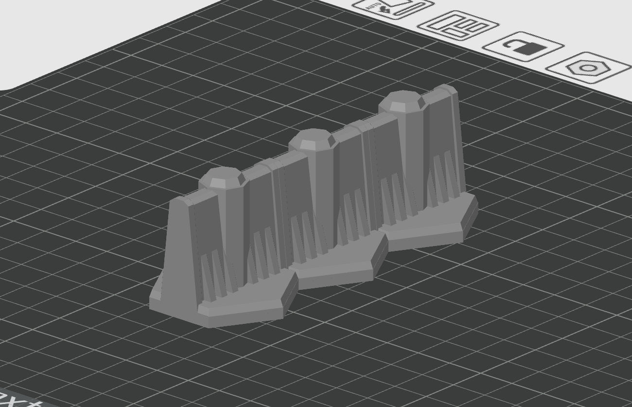 2-3-4 Hex Anti Mech Straight Walls - Tabletop War Game Terrain Battletech