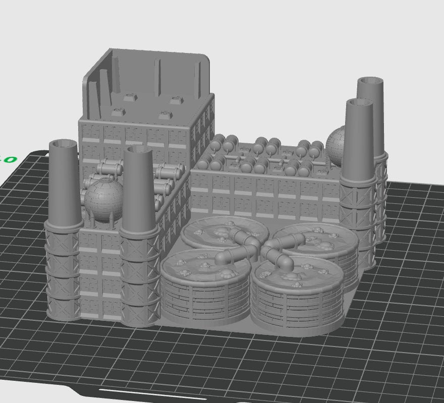 Modern Chemical Plant, Tabletop War Game Terrain Battletech