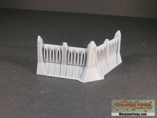 Gothic Wall Wide Corner | Tabletop Wargame Terrain | Battletech | Warhammer