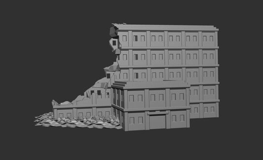 Modern Ruined Hotel | Tabletop Wargame Terrain | Battletech | Warhammer
