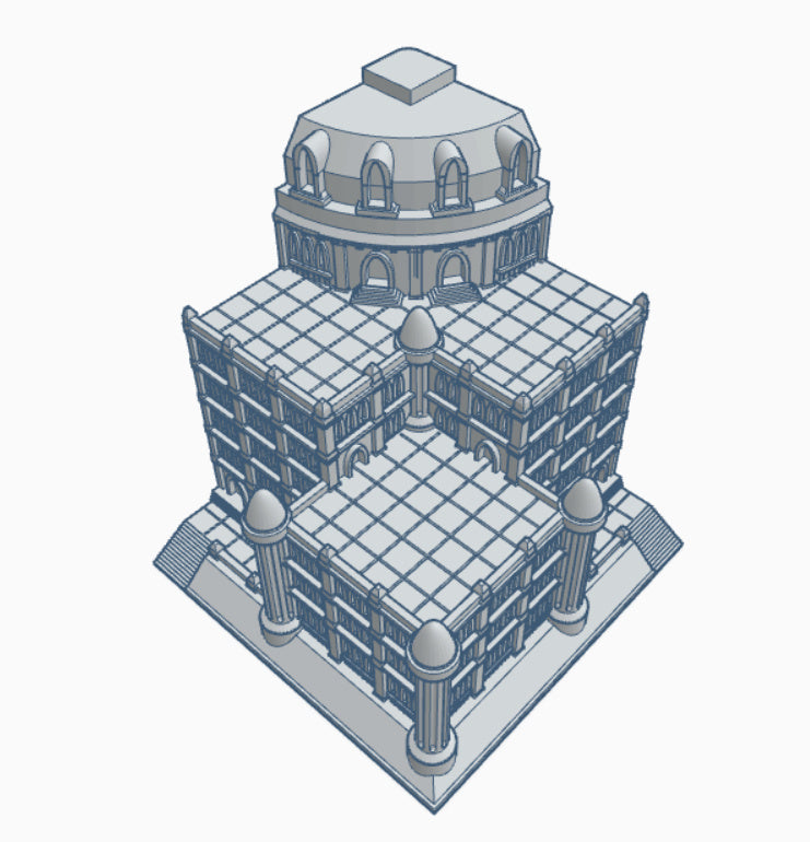Gothic Imperial Senate Building - Tabletop Wargame Terrain Battletech Warhammer
