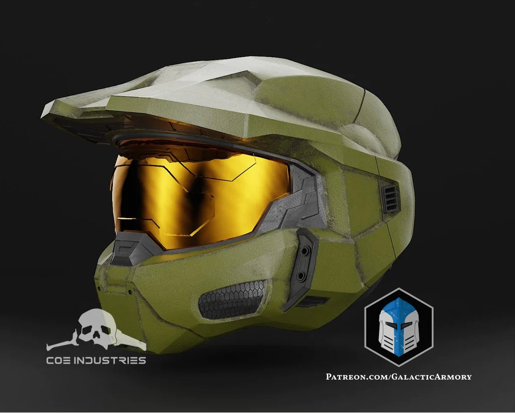 Halo 3 Master Chief Helmet - 3D Printed Full-Size  - Master Chief's Helmet for Cosplay, Collectors, and Gamers