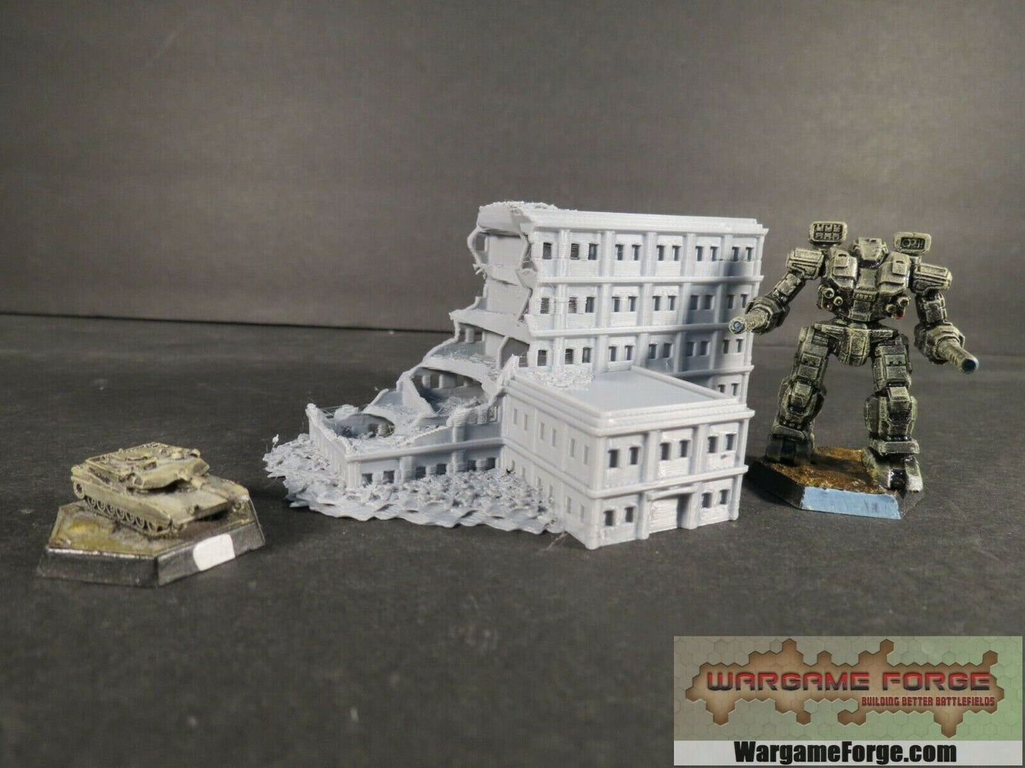 Modern Ruined Hotel 16 - Tabletop War Game Terrain Battletech