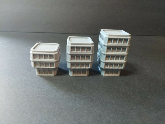 Set of 3 Sci Fi Building 24 - Tabletop War Game Terrain Battletech