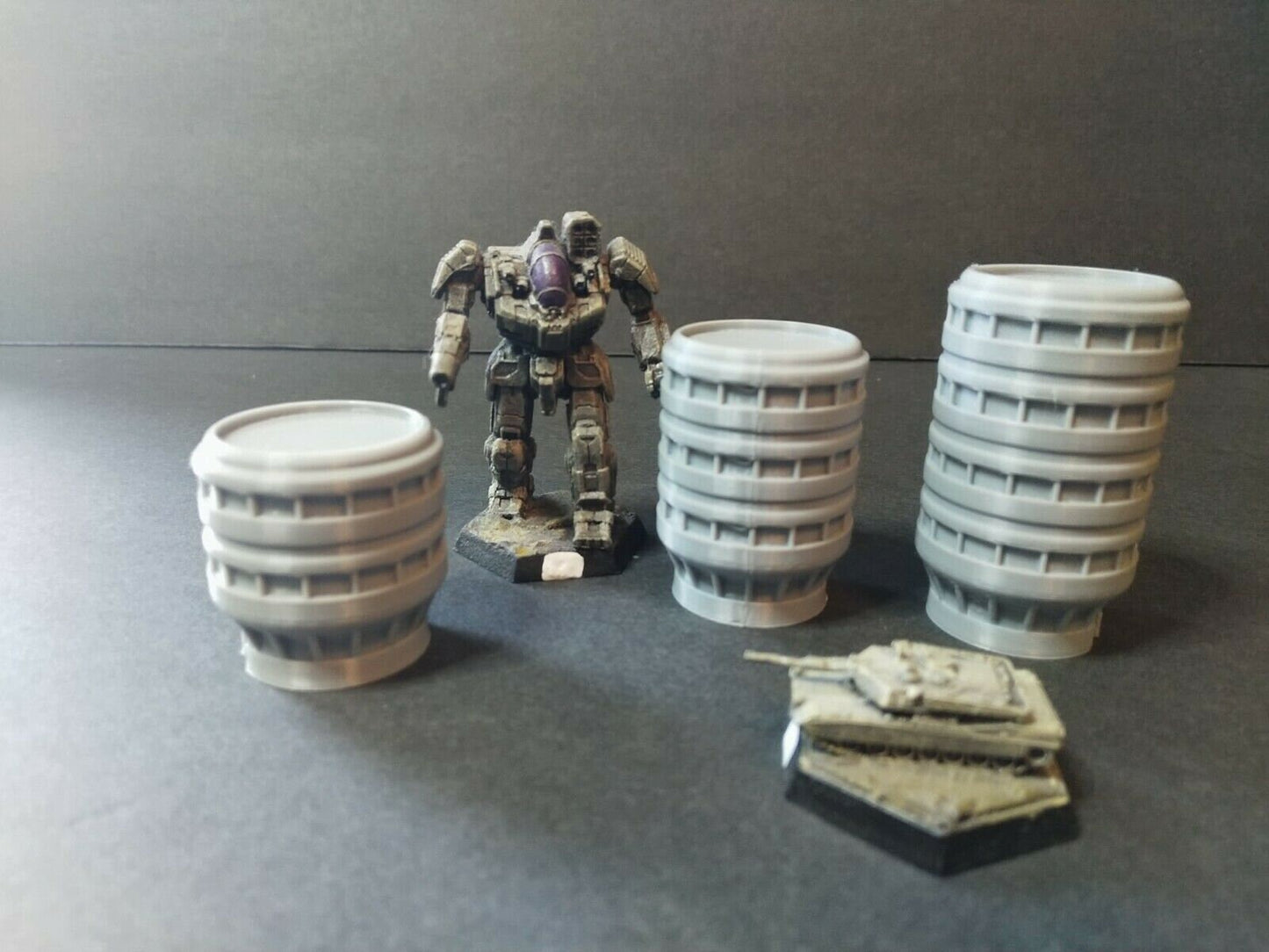 Set of 3 Sci Fi Building 26 - Tabletop War Game Terrain Battletech