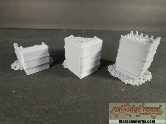 SFR023 Sci-Fi Ruined Buildings 23 - Tabletop War Game Terrain Battletech