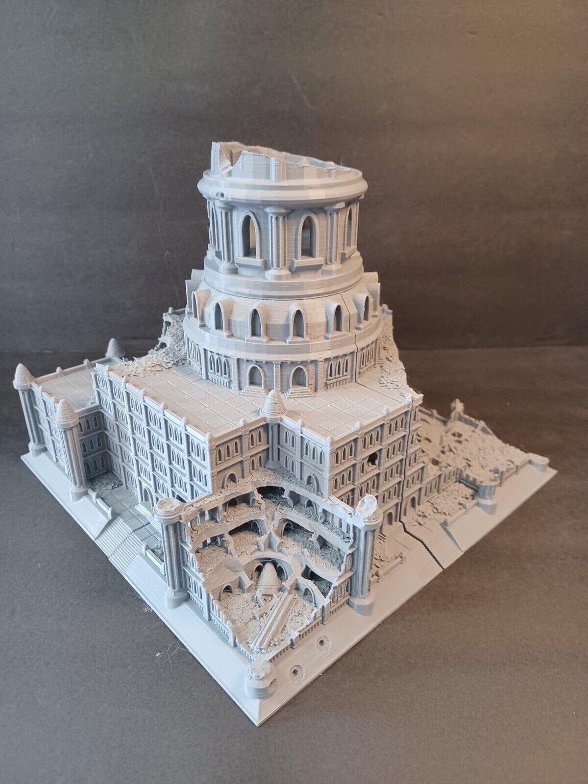 Gothic Ruined Imperial Senate Building, Tabletop War Game Terrain Battletech