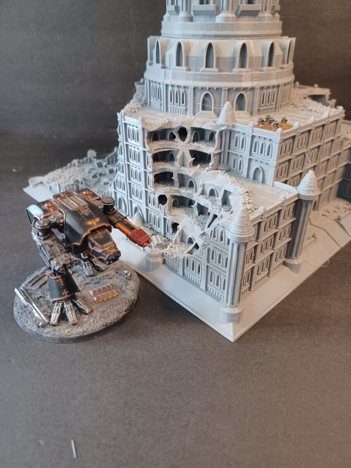 Gothic Ruined Imperial Senate Building, Tabletop War Game Terrain Battletech