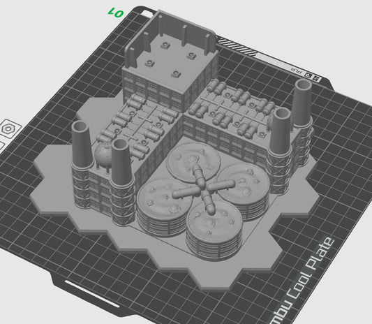 Modern Chemical Plant (on Hexes), Tabletop War Game Terrain Battletech