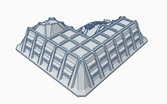 Ruined Military Command Bunker, Battletech, Tabletop War Game Terrain Battletech