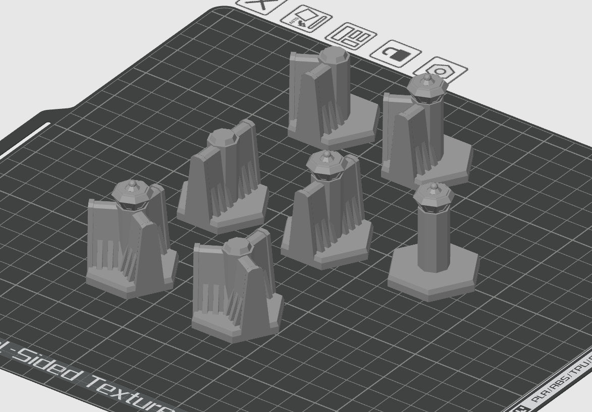 Hex Anti Mech Tower Walls / Straight / 2-Way / 3-Way - Tabletop War Game Terrain Battletech