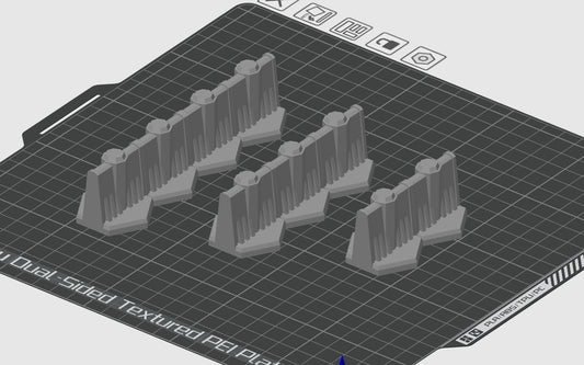 2-3-4 Hex Anti Mech Straight Walls - Tabletop War Game Terrain Battletech