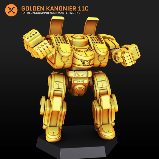 Golden Kanonier 11C (By PMW) Alternate Battletech Mechwarrior Miniatures