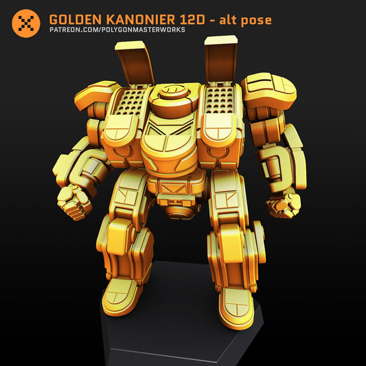 Golden Kanonier 12D Alt (By PMW) Alternate Battletech Mechwarrior Miniatures