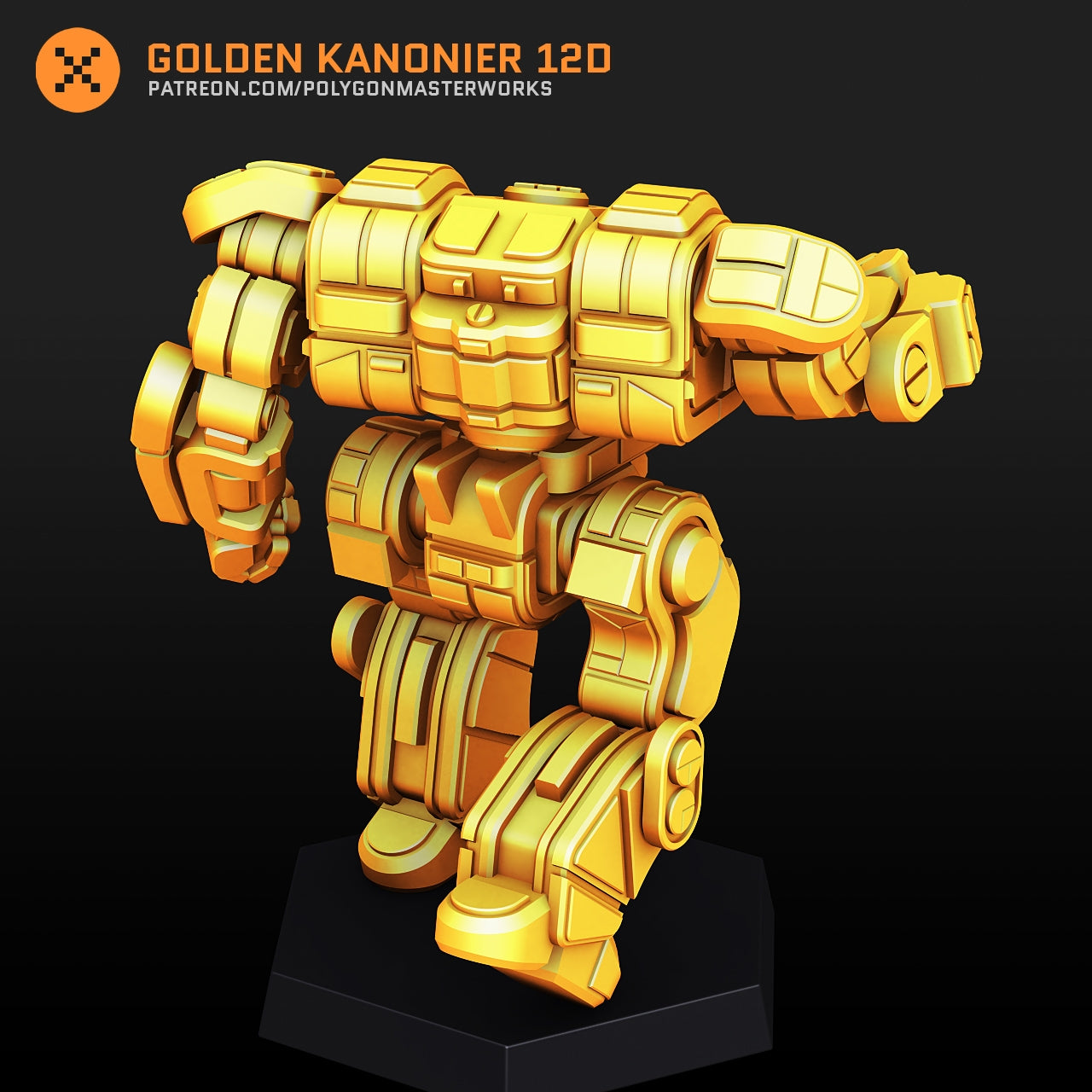 Golden Kanonier 12D (By PMW) Alternate Battletech Mechwarrior Miniatures