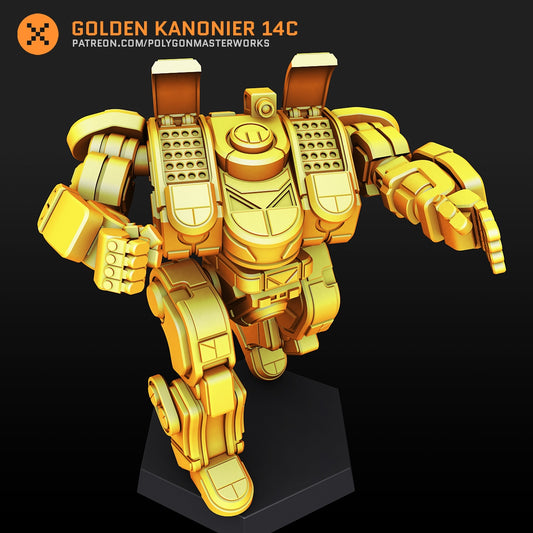 Golden Kanonier 14C (By PMW) Alternate Battletech Mechwarrior Miniatures