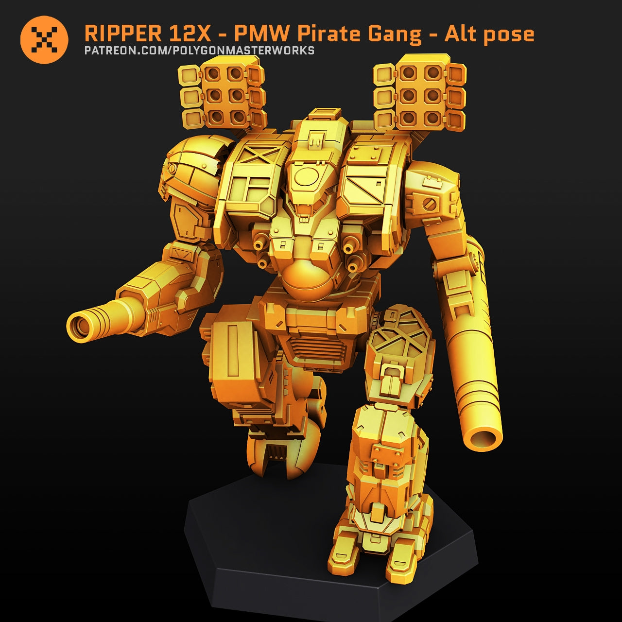 Ripper 12X Alt Pose (By PMW) Alternate Battletech Mechwarrior Miniatures