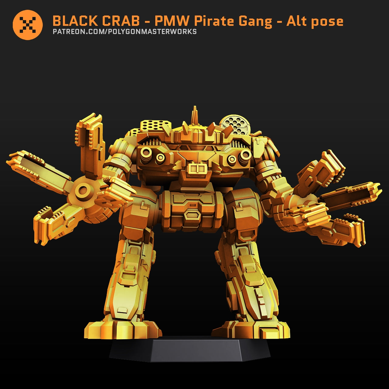 Black Crab Alt Pose (By PMW) Alternate Battletech Mechwarrior Miniatures